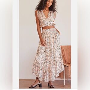 Floral Print Maxi Skirt set